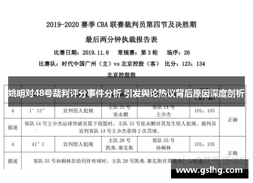 姚明对48号裁判评分事件分析 引发舆论热议背后原因深度剖析